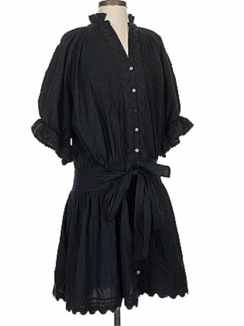 Juliet Dunn
Embroidered cotton poplin minidress